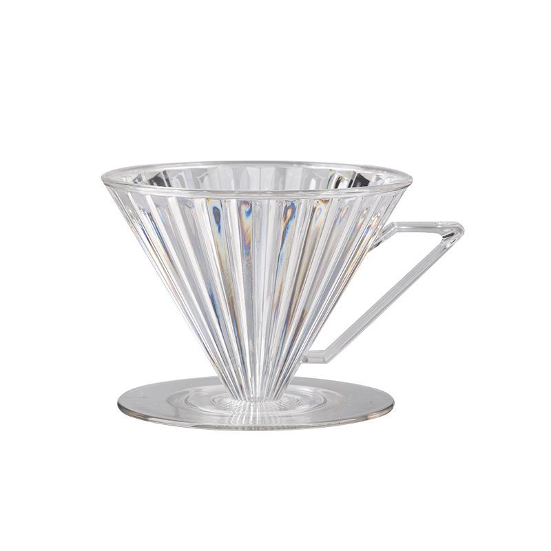 Clear Plastic Pour-Over Coffee Filter Conical Drip Pot