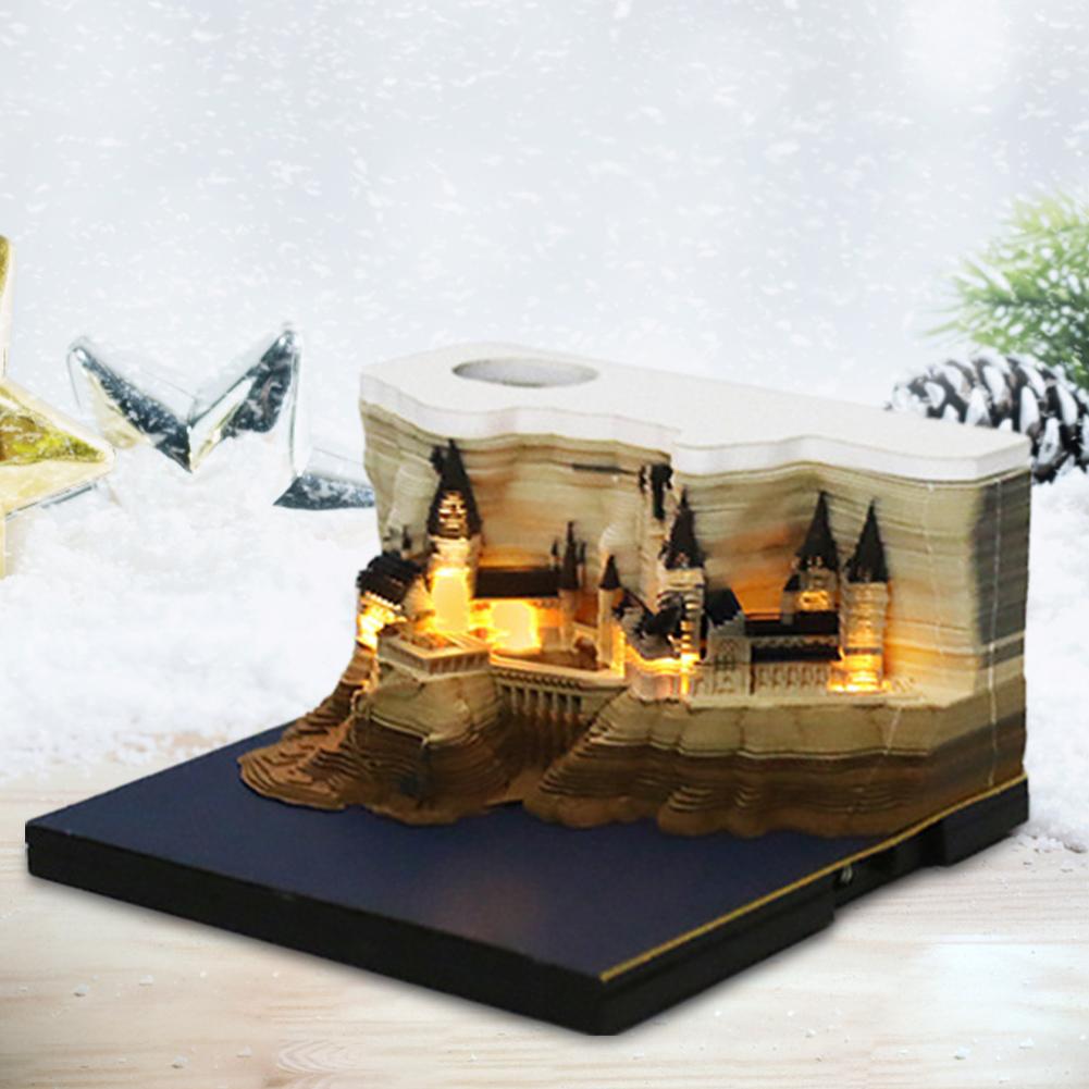 2024 Calendar Memo Pad 3D Carving Notepad Tear Off Paper Memo Pad Block Notes Creative Cherry Blossom Tree Calendar Ornaments