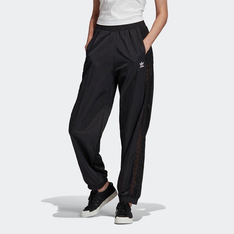 Adidas Originals Vintage Sport Lace Side Three Stripes Knitted Sweatpants Women Bottoms Black FM1759