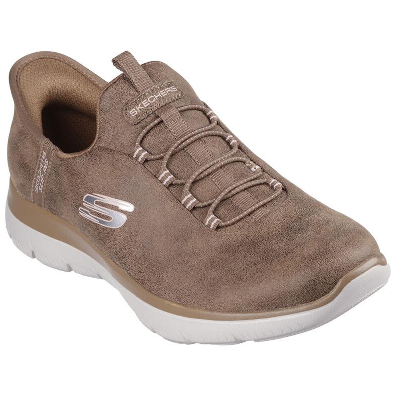 Skechers Slip-Ons Comfortable Versatile Low-Top Casual Shoes Women Sneakers Camel-Brown 150254-CML