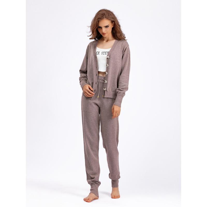 Women Knitted Tracksuit Turtleneck Sweater Casual Suit Autumn Winter 2 Piece Set Knit Pants Sporting Suit Femme Clothing