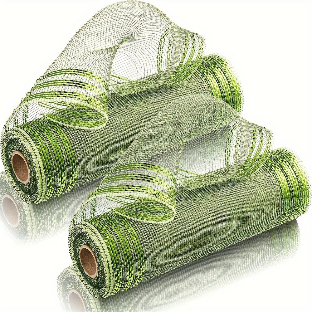 2 ks Deco Mesh Věncové potřeby Síťovina na věnec Poly Mesh Stuha Metalický okraj Pruh Smaragdové girlandy Mašle Balení a zdobení