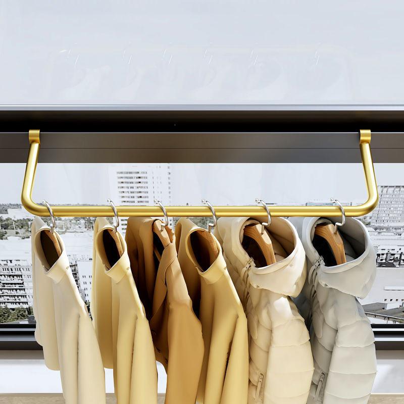 Anti-Theft High-Rise Window Clothes Drying Rack for Balcony or Window Frame