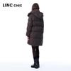 Jinyujie 2025 Winter Women's Hooded Mid-Length Down Jacket
