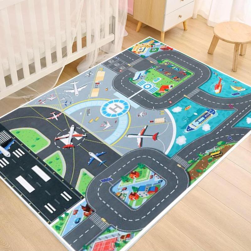 Children's Play Carpet Daycare Soft Climbing Mat Urban Road Rail Transit Carpet Office Children's Room Decoration Rug