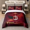 Custom Bedding Set AC Milan Pattern, Print Name Text 1 Duvet Cover Plus 2 Pillowcases Home Textile