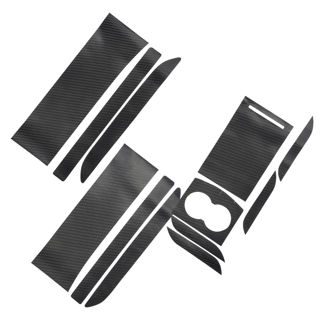 1 Set 3D Full Interior Trim Sticker Cover Film Black Fit for Tesla Model X S Dashboard Center Console Cup Holder 2012-2021 LHD