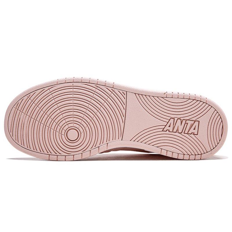 Anta Life Collection Anti-Slip Wear-Resistant High-Top Skateboard Shoes Women's Baby Pink Sneakers