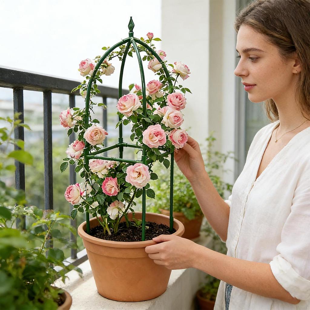 Garden Trellis for Climbing Plants Adjustable Height Vertical Stand Frame Holder Metal Garden Trellis for Balcony House Outside