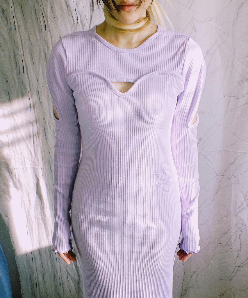 MEZZOKUNST Cutout Slim Long Dress - Purple