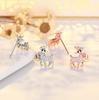 925 Silver Reindeer Antler Stud Earrings - Cute Korean Mori Style