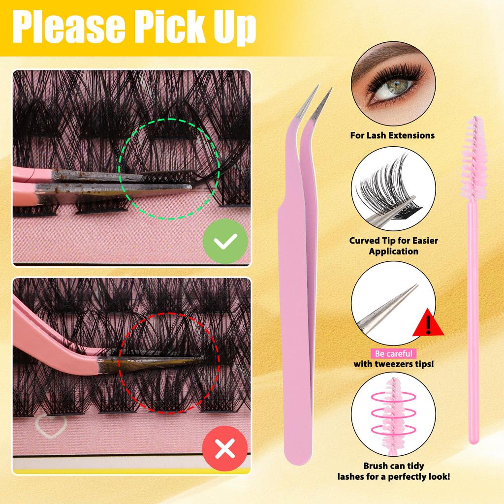 144 Clusters Of C-Song False Eyelashes Set 10-18Mmdiy Segmented Grafting Single Cluster Of Thick Eyelashes