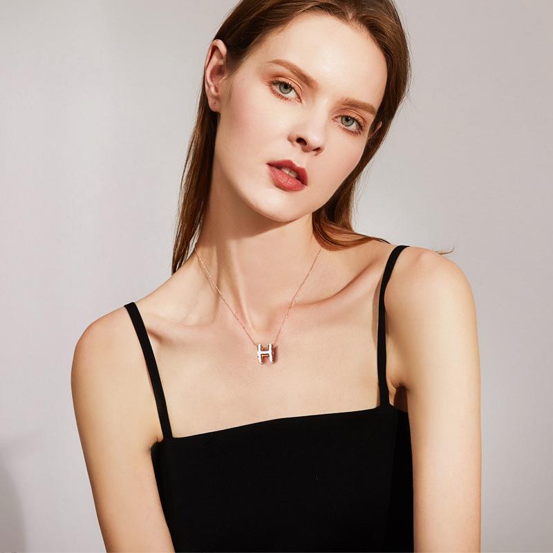 H Letter Necklace Fashion Niche Design Sense Jewelry Neck Chain Sweater Chain Premium Durable Quality Useful Practical