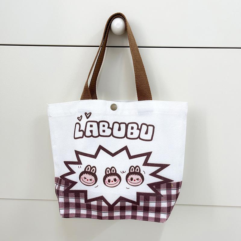Cartoon Canvas Bag Girl Cute Hand Canvas Bag Going Out Versatile Hand Satchel Tote Bag