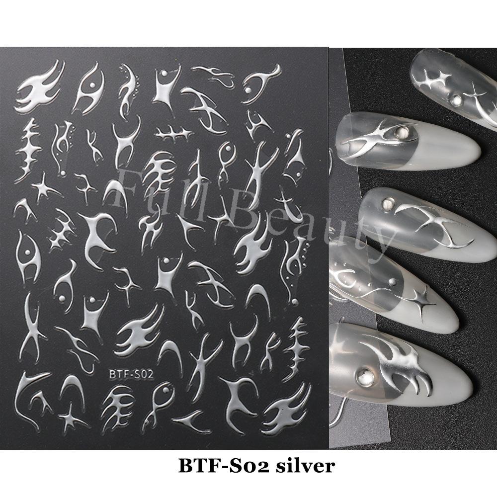Nail Sticker Geometric Pattern Shining Star Moon Back Adhesive Nail Decals