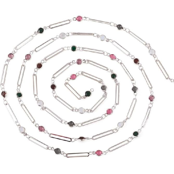 Pandahall 6.56 Feet 16K Gold Plated Stainless Steel Chains Rhinestone Paperclip Chains Crystal Chains Jewelry Craft Chains for DIY Necklace Bracelet