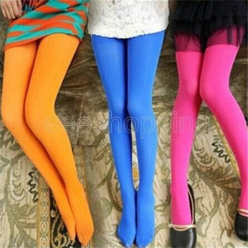 Fashion Cute Kids Candy Color Velvet Tights Baby Stretch Trouser Skinny Pants Dance Tights Pantyhose Stocking
