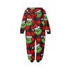 Parent-Christmas Printed Parent-Child Hooded Zip One-piece Homewear