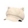 Solid Color Cat Ear Hat Woolen Octagonal Cap Fashion British Beret Hat  Autumn Winter