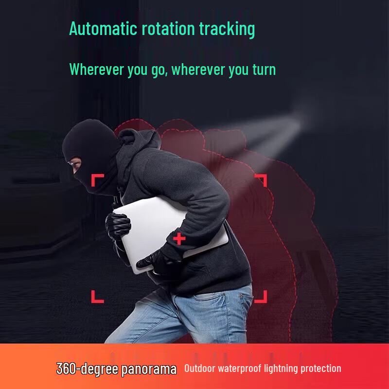 Haoqu 4G Solar Outdoor PTZ Surveillance Camera with Night Vision CN Plug (adapter Included)