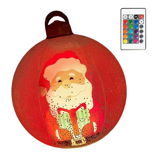 Boule de Noël Gonflable Transparente avec Lumières Décoration de Noël Extérieure en PVC Ornement Flocon de Neige Rempli de Mousse Fausse Boule de Cristal pour Décor Festif