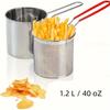 Kitchen Deep Frying Pot  Stainless Steel Deep Fried Pot with Removable Oil Filter Basket Tempura French Fries Fryer Pan