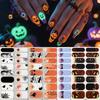 Nail Art Sticker Halloween Glow-in-the-Dark Stickers, Gothic Spider Web Ghost Manicure Easy Apply Decals Decoration Decals, Accessories for