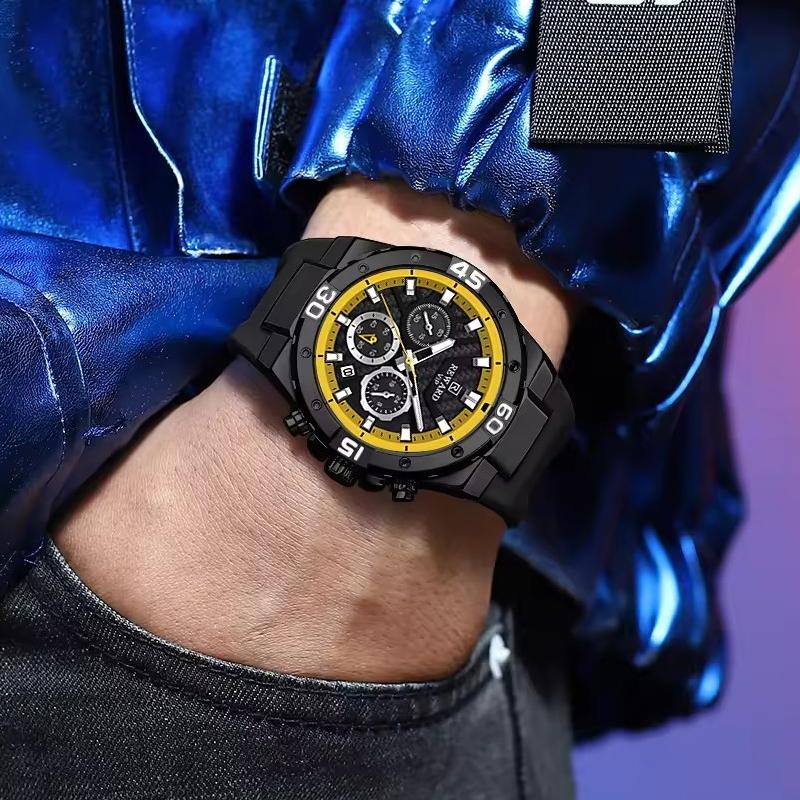 Mode Bunte Zifferblattuhr Herren Luxus Silikon Chronograph Sport Wasserdicht Quarz Herrenuhr Relogio Masculino