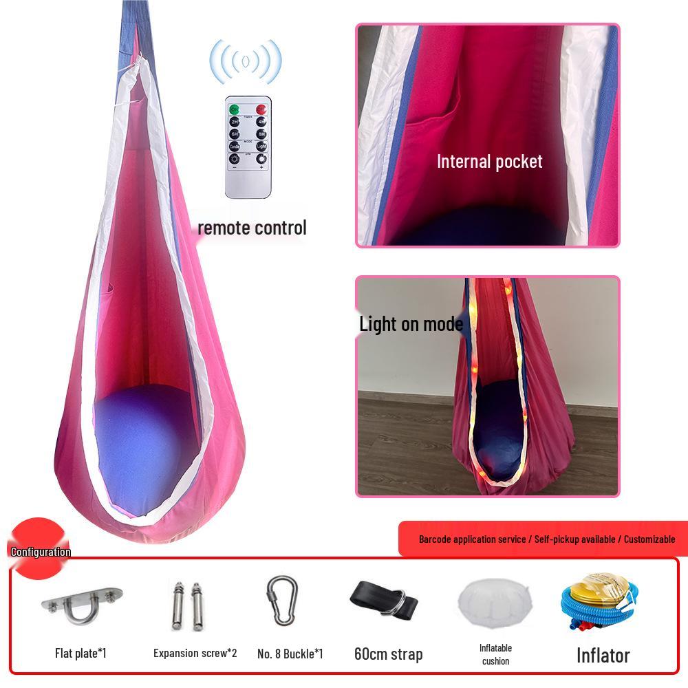 LED-Lit Portable Hanging Chair for Kids – Indoor/Outdoor Creative Nylon Swing
