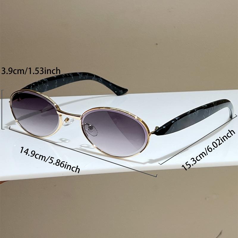 KAMMPT Oval Sunglasses Women 2026 New Vintage Metal Rim Casual Shades Trendy Stylish Retro Luxury Brand Design Decor Sun Glasses