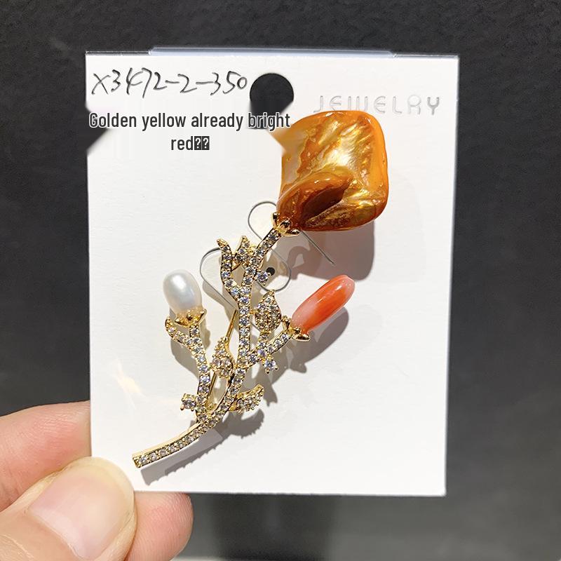 Bo Xin Yun Baroque Freshwater Pearl Brooch - Elegant Luxury Corsage Gift for Elders