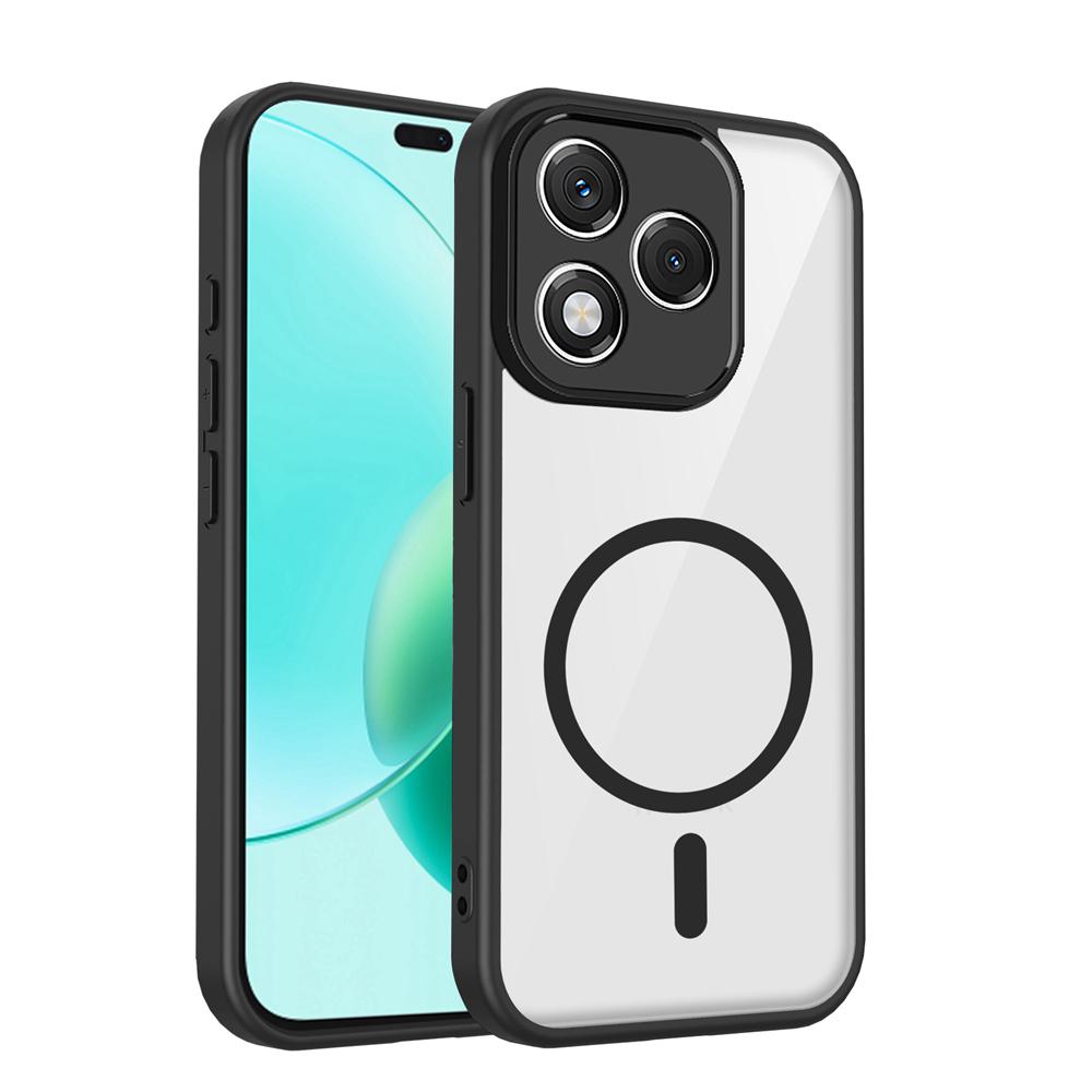 KEYSION Transparent Magnetic Phone Case for HONOR 400 Pro Soft Silicone+PC HD Clear Shockproof Back Cover for Honor 400 Lite 5G