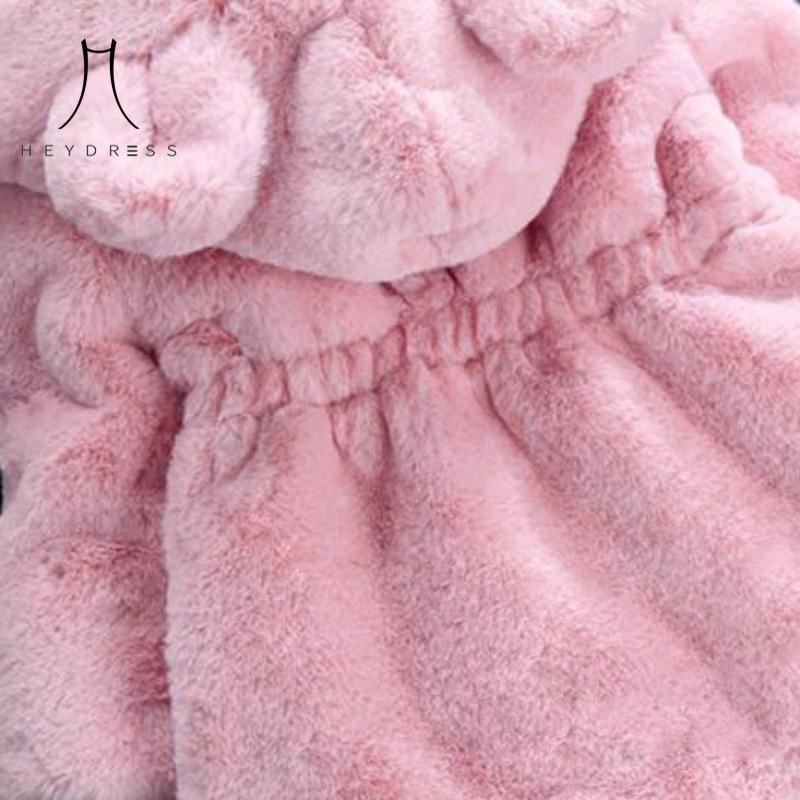 2023 Children Clothing Autumn Winter New Girl Children Imitation Fur Cotton-padded Jacket Ears Thickened Jacket Winter Fashion Warm Coat
