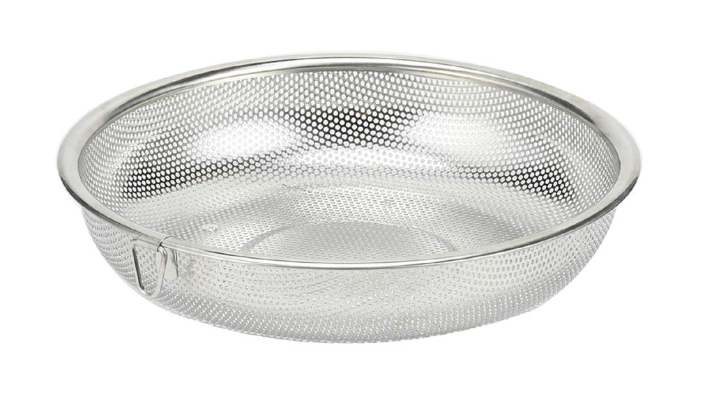 Pearl Metal 24cm Stainless Steel Shallow Punched Colander, At Aqua, HB-4117, Silver