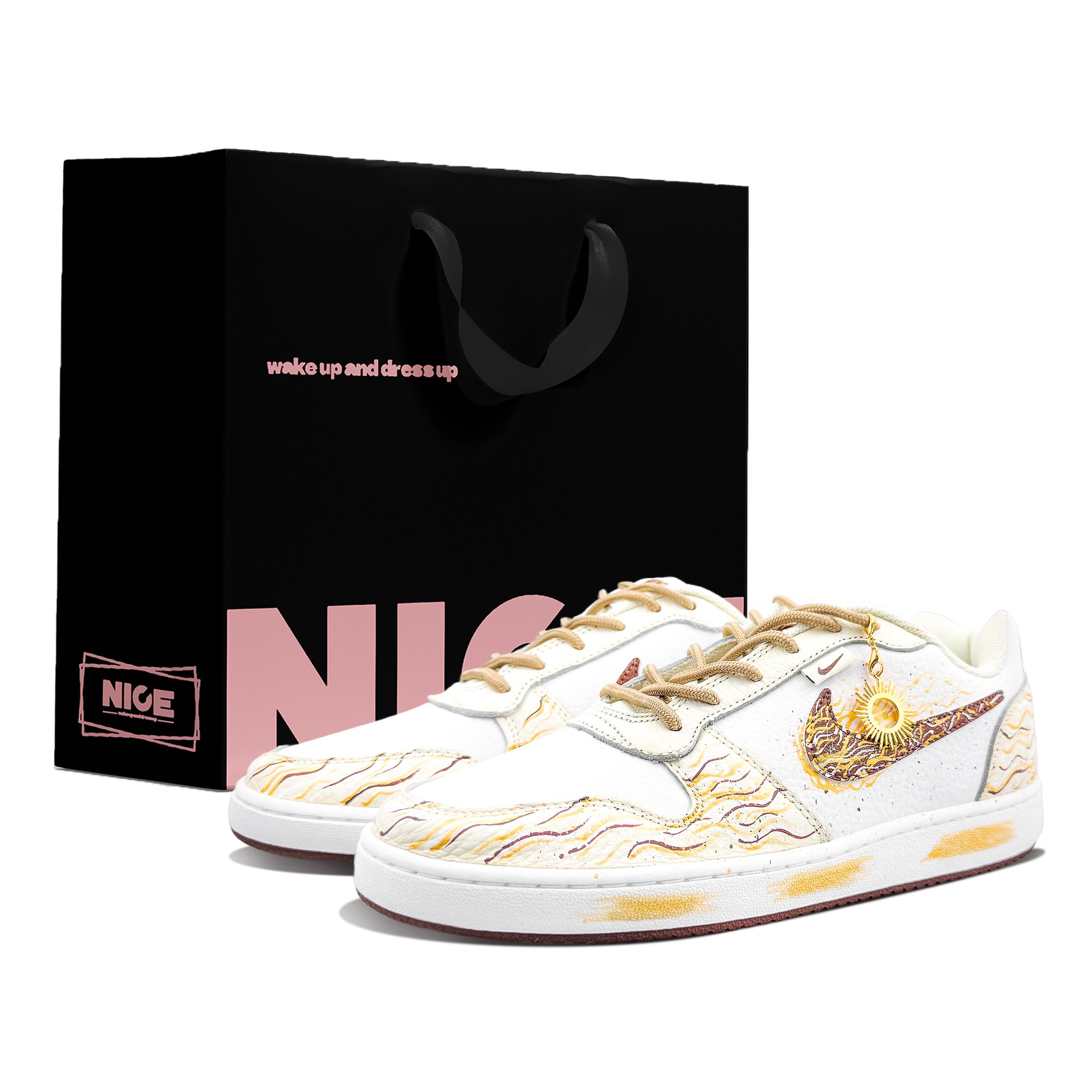 

Nike EBERNON Abrasion Resistant Low top Skateboard Shoes Men s White Gold IM3370-121(TeamX-BOX) 42