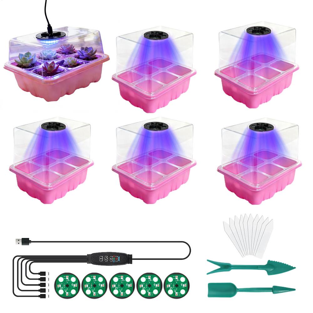 Germination Tray Germination Tall Easy Draining Plant Seedling Tray With Grow Lights For Indoor Gardening Balcony Farming
