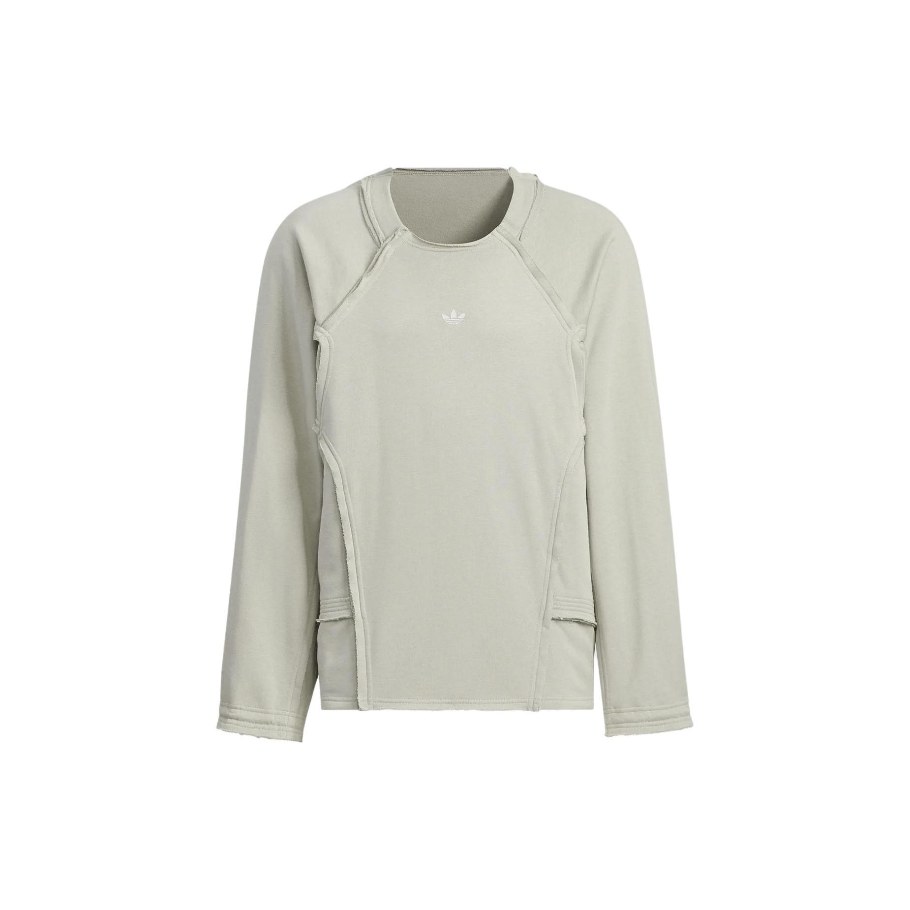 

Adidas Originals X Hamcus FW23 Co-branded Sweatshirt, Unisex Solid Color Small Logo Cut Design Round Neck Daily Casual Off-White Pullover IS0648 XXS