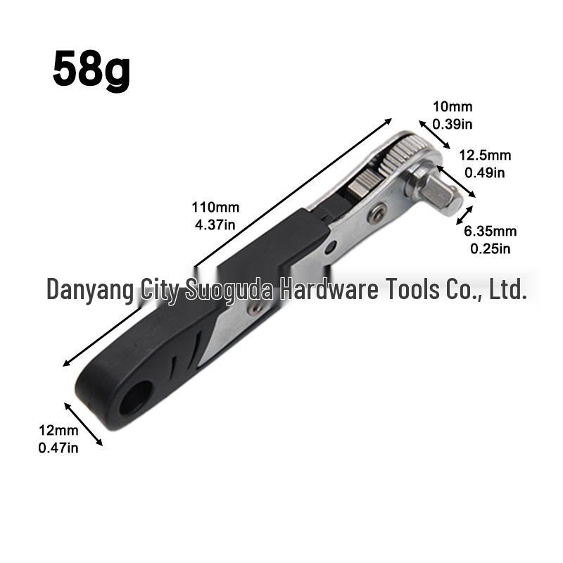 2-in-1 Bidirectional Ratchet Wrench & Drill Chuck with Black Handle