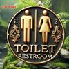2D Round Metal Sign Vintage Bathroom Wall Art Retro Plaque Man Cave Decor Funny Tin Plate For Home Bar Kitchen Cafe