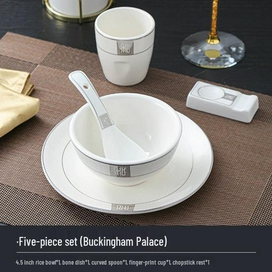 Luxury Ceramic Tableware Set - 4-Piece High-End Bowls, Plates & Dishes for Hotels & Restaurants
