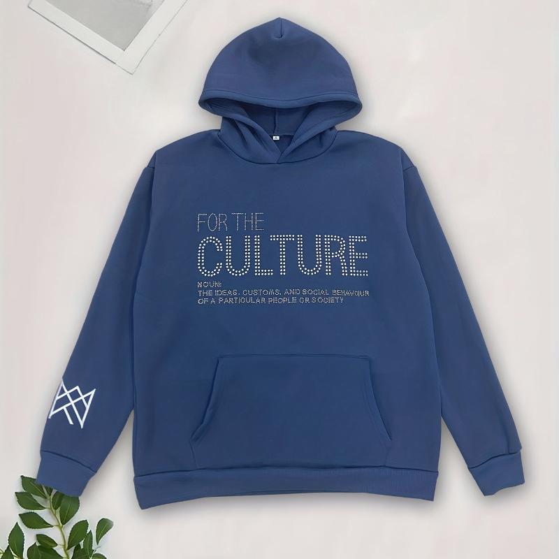 European and American Letter Hot Stamping Print Autumn and Winter Loose and Fashionable Men's and Women's Pocket Hooded Sweatshirt