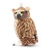 COLORATA Plush Mascot, Real Great Horned Owl Bird, with Chain, Cute Wild Bird Keychain Doll, Gift, Present. Measures 9cm W X 14.5cm H X 9cm D. Chain