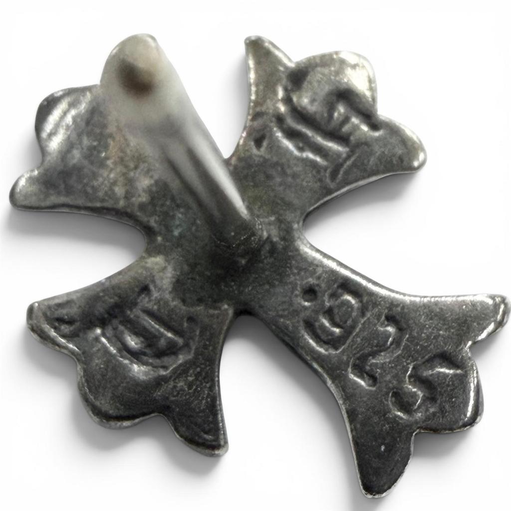 Great CHROME HEARTS Pierce No.2 CH CRS FAT CH Cross Fat Stud Set of 2 Silver 925 Used