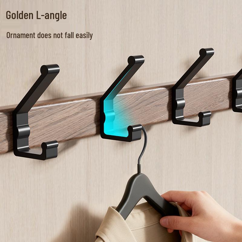 Walnut Strong Load-Bearing Door & Wall Hook Rack