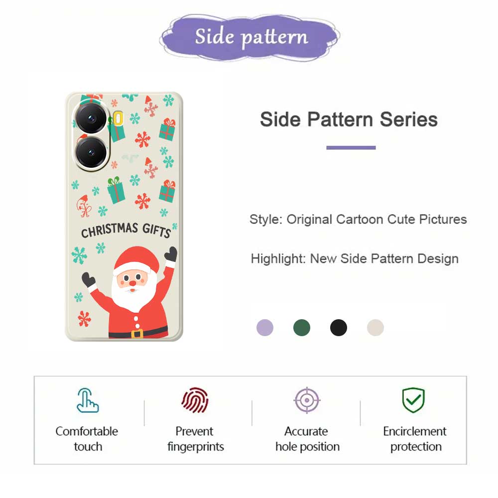 For Xiaomi Redmi Turbo 4 5G/Poco X7 Pro 5G Case Christmas Gifts Pattern Printing Straight Edge TPU Phone Back Cover