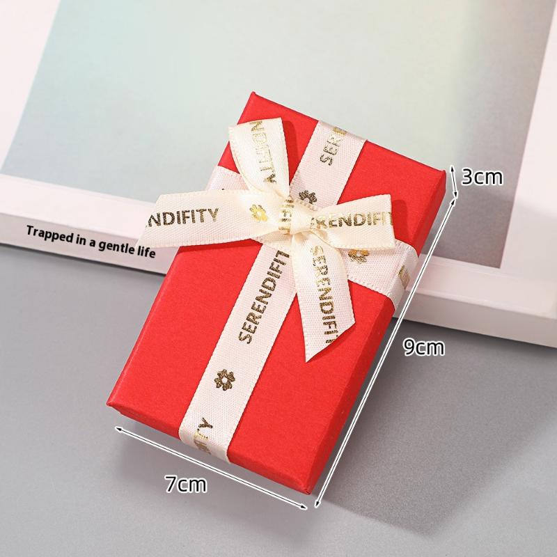 

Коробка для ювелірних виробів з бантом Коробка для зберігання каблучок, ювелірних виробів, намиста Паперовий органайзер для зберігання Вітрина для ювелірних виробів Подарункова коробка