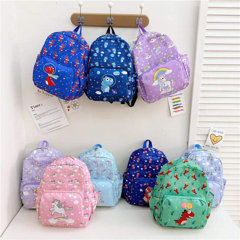 Adorable 2024 Cartoon Print Toddler Backpack Breathable Nylon School Bag For Kids