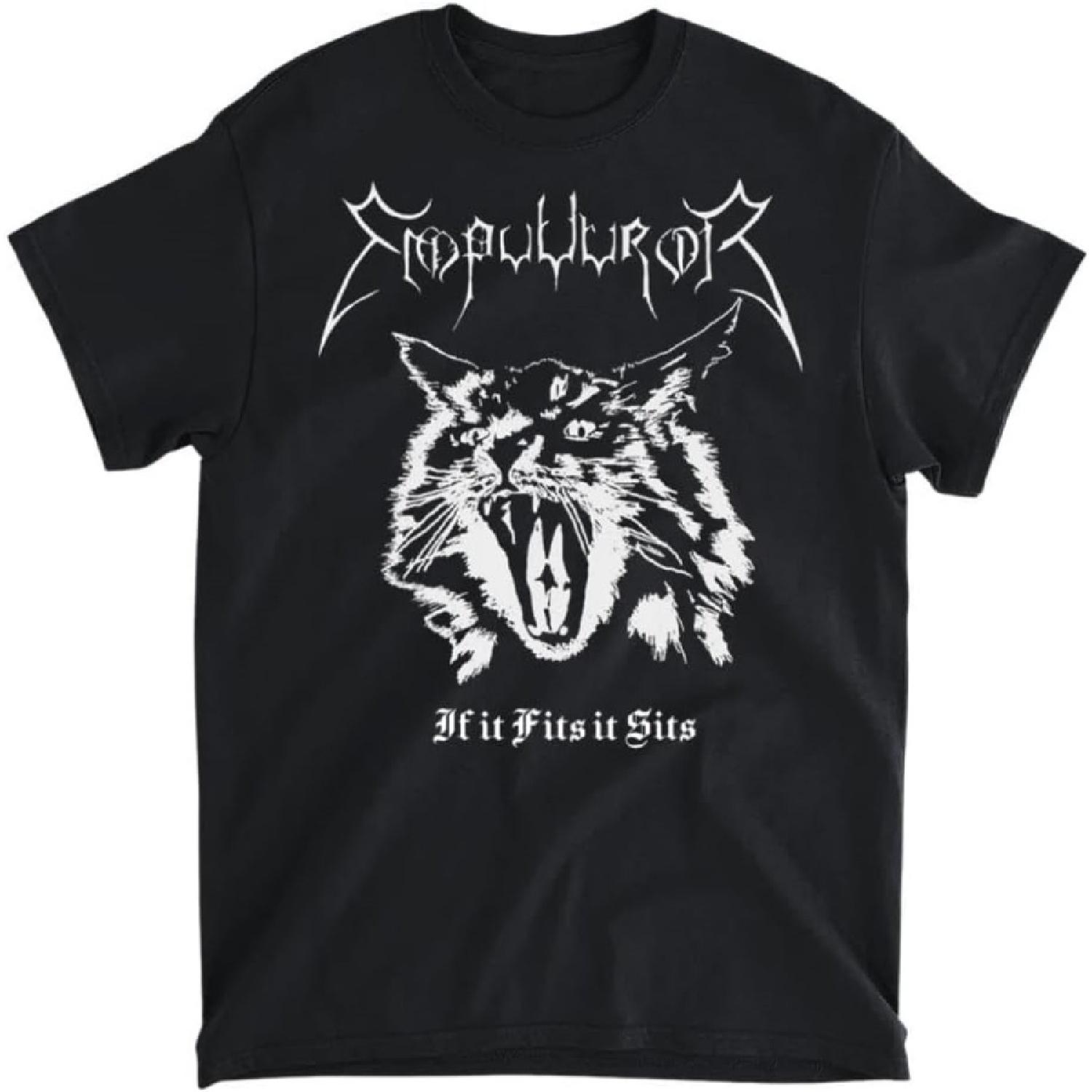 PQHSHOP Black Metal Cat Empuuuror Emperor If it Fits it Sits T-Shirt, Tank Top, Long Sleeve Shirt, Sweatshirt, Hoodie Men Women Kids Made in Canada S
