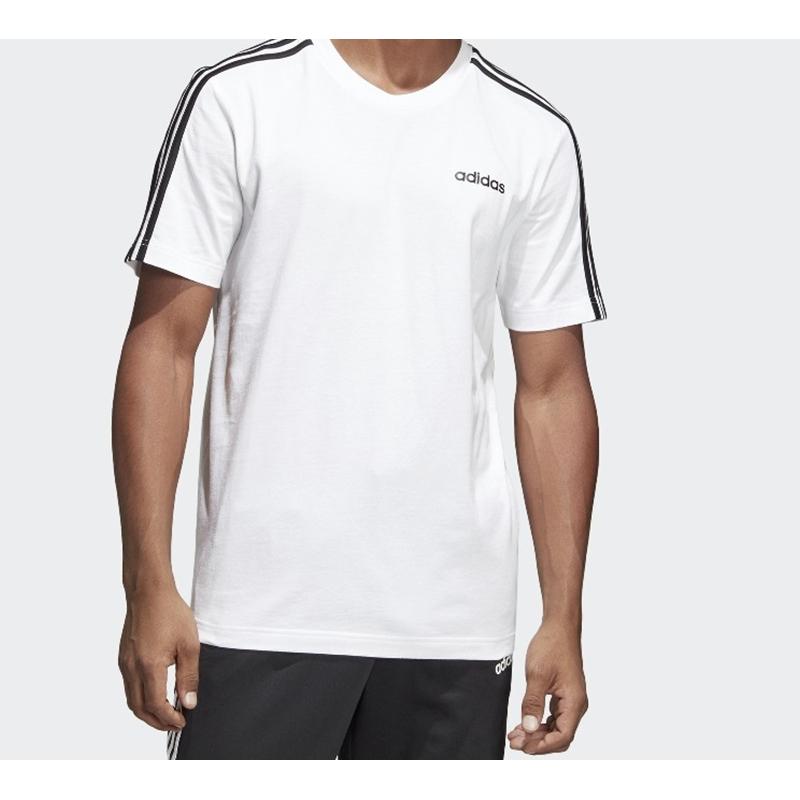 adidas T Shirts Men's White Crew Neck Moderate Straight Fit DU0441