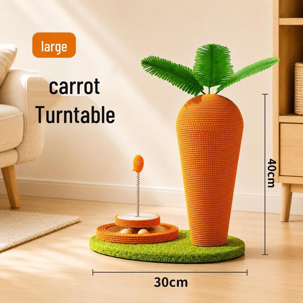 Cross Carrot Cat Climbing Frame & Sisal Scratching Post Toy for Nail Grinding & Itching Relief